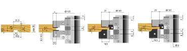 Wendeplatten-Verstellbarer Nut-und Federfräser 160,2x-x30xZ=2+2+2+2 V=4